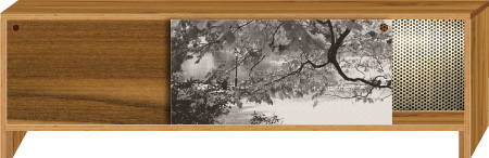 side cabinet with canvas nature photo